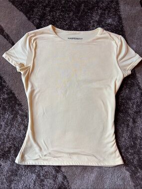 Harper & Ivy Butter Yellow Short Sleeve Crewneck Tee